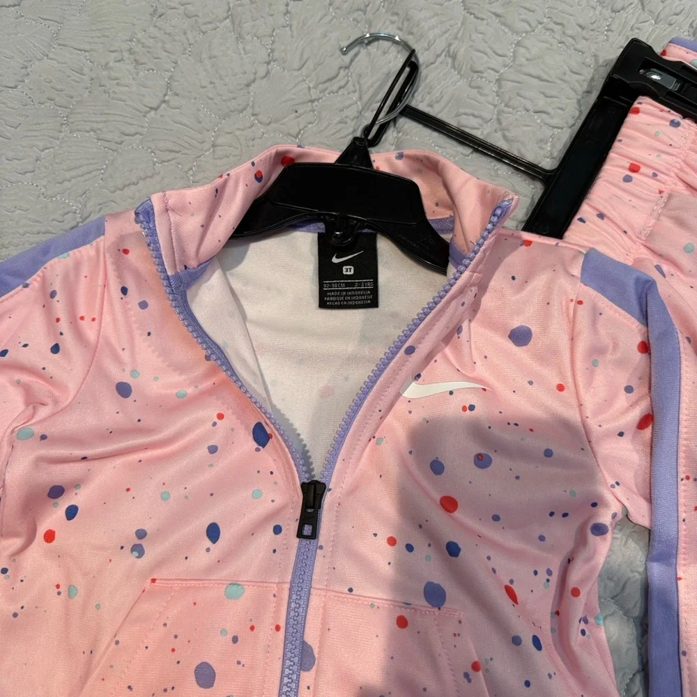 Nike Pink and Purple Splatter Tracksuit Set 3T NWT ARCTIC PUNCH - Picture 3 of 5